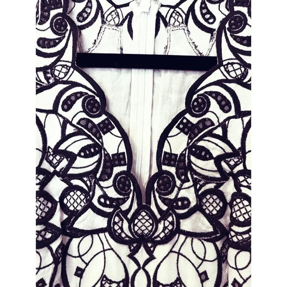 Jonathan Simkhai dark blue scalloped tiered ruffle mini dress size small - Picture 5 of 6